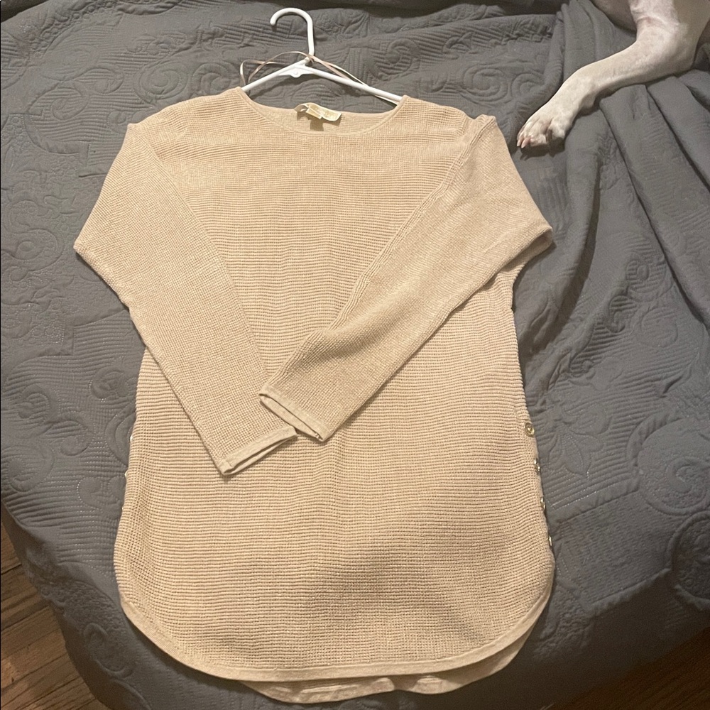 NWOT Michael Kors Beige Knit Tunic Sweater
